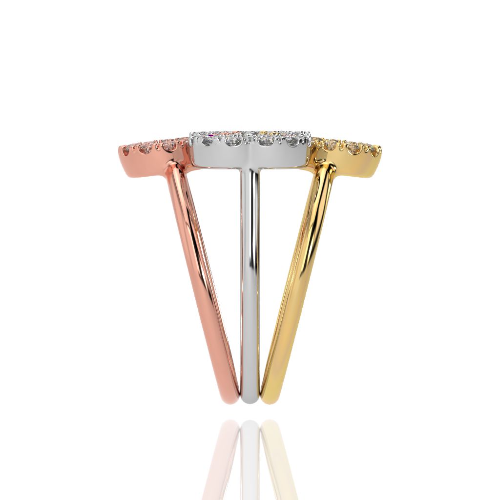 Lucky Love Trinity Four Leaf Clover Diamond Ring