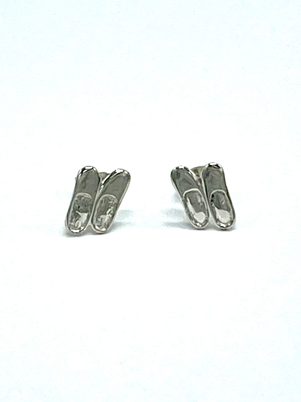 Sterling Silver Ballet Slippers Ballerina Shoes Stud Earrings